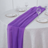Premium Chiffon 6ft Table Runner Purple - Flowy & Lightweight Table Decor
