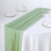 Premium Chiffon 6ft Table Runner Sage Green - Flowy & Lightweight Table Decor