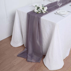 Premium Chiffon 6ft Table Runner Violet Amethyst - Flowy & Lightweight Table Decor