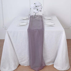 Premium Chiffon 6ft Table Runner Violet Amethyst - Flowy & Lightweight Table Decor