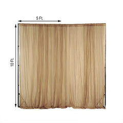2 Pack Gold Sheer Chiffon Event Curtain Drapes, Durable Flame Resistant Premium Organza Backdrop Event Panels With Rod Pockets - 10ftx10ft