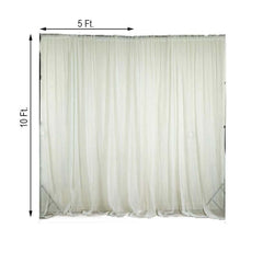 2 Pack Ivory Sheer Chiffon Event Curtain Drapes, Durable Flame Resistant Premium Organza Backdrop Event Panels With Rod Pockets - 10ftx10ft