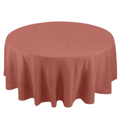 Premium Polyester 108" Round Tablecloth Terracotta (Rust) - Wrinkle-Resistant 220GSM Table Cover