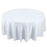 Premium Polyester 108" Round Tablecloth White - Wrinkle-Resistant 220GSM Table Cover for Weddings & Events