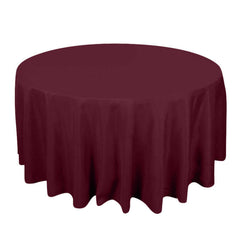 Premium Polyester 120" Round Tablecloth Burgundy - Seamless 220GSM Wrinkle-Resistant Table Cover