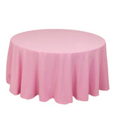Premium Polyester 120" Round Tablecloth Pink - Seamless 220GSM Wrinkle-Resistant Table Cover
