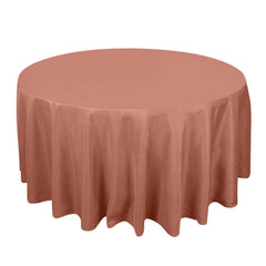 Premium Polyester 120" Round Tablecloth Terracotta (Rust) - Seamless 220GSM Wrinkle-Resistant Table Cover