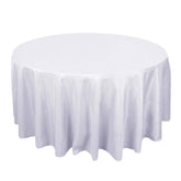 Premium Polyester 120" Round Tablecloth White - Seamless 220GSM Wrinkle-Resistant Design for Classy Events