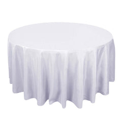 Premium Polyester 120" Round Tablecloth White - Seamless 220GSM Wrinkle-Resistant Design for Classy Events