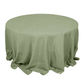 Premium Polyester 132" Round Tablecloth Dusty Sage Green - Seamless 220GSM Wrinkle-Resistant Table Cover