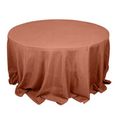 Premium Polyester 132" Round Tablecloth Terracotta (Rust) - Seamless 220GSM Wrinkle-Resistant Table Cover