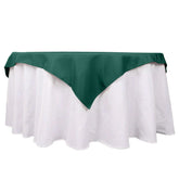 Premium Polyester 54"x54" Table Overlay Square Tablecloth Hunter Emerald Green - 220GSM Stain and Wrinkle-Resistant Table Topper