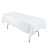 Premium Polyester 54"x96" Rectangle Tablecloth White - Durable 220GSM Stain-Resistant Fabric for Weddings & Events