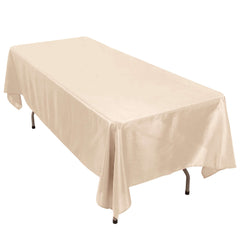 Premium Polyester 60"x102" Rectangle Tablecloth Beige - Durable 220GSM Wrinkle-Resistant Table Cover