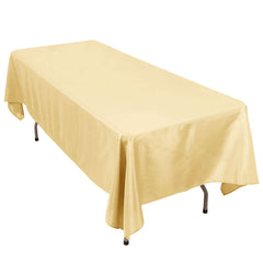 Premium Polyester 60"x102" Rectangle Tablecloth Champagne - Durable 220GSM Wrinkle-Resistant Table Cover