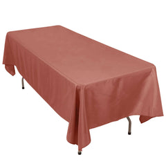 Premium Polyester 60"x102" Rectangle Tablecloth Terracotta (Rust) - Durable 220GSM Wrinkle-Resistant Table Cover