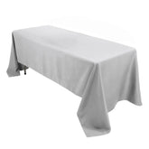 Premium Polyester 60"x126" Rectangle Tablecloth Silver - Stain-Resistant 220GSM Finish Table Cover