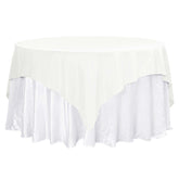 Premium Polyester 70"x70" Table Overlay Square Tablecloth Ivory 220GSM Wrinkle-Resistant Table Cover