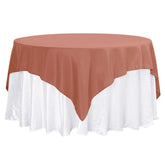 Premium Polyester 70"x70" Table Overlay Square Tablecloth Terracotta (Rust) 220GSM Wrinkle-Resistant Table Cover