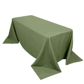 Premium Polyester 90"x132" Rectangle Tablecloth Dusty Sage Green - Seamless 220GSM Stain-Resistant Table Cover