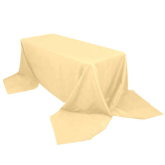 Premium Polyester 90"x156" Rectangle Tablecloth Champagne - Seamless 220GSM Stain-Resistant Table Cover