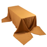 Premium Polyester 90"x156" Rectangle Tablecloth Gold - Seamless 220GSM Stain-Resistant Design for Classy Events