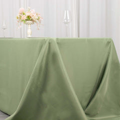 Premium Polyester 90"x156" Rectangle Tablecloth Dusty Sage Green - Seamless 220GSM Stain-Resistant Table Cover