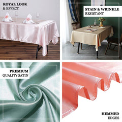 Satin Rectangular 60"x126" Tablecloth Sage Green - Smooth and Lustrous Table Cover