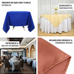 Premium Polyester 54"x54" Table Overlay Square Tablecloth Terracotta (Rust) - Stain and Wrinkle-Resistant 220GSM Table Topper
