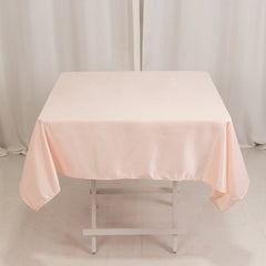 Lamour Satin 54"x54" Square Tablecloth Blush - Durable & Silk-Like Table Cover