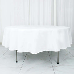 Premium Polyester 90" Round Tablecloth White - Stain and Wrinkle-Resistant 220GSM Table Cover for Weddings & Event Decor
