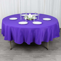 Premium Polyester 90" Round Tablecloth Purple - Stain and Wrinkle-Resistant Design with 220GSM Thickness Table Cover