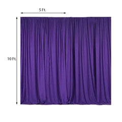 2 Pack Purple Scuba Polyester Event Curtain Drapes, Durable Flame Resistant Backdrop Event Panels Wrinkle Free with Rod Pockets - 10ftx10ft