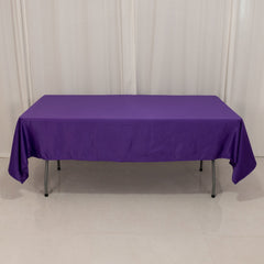Lamour Satin 60"x102" Rectangle Tablecloth Purple - Durable & Silky Soft Feel Table Cover