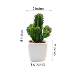 3-Pack Cacti Artificial Succulents in Ceramic Pot - Lifelike Decorative Faux Plants for Home Office & Event Design 5"