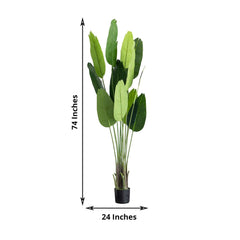 2 Pack 6ft Faux Potted Bird of Paradise Plant