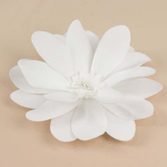 4 Pack 12" White Life-Like Soft Foam Craft Dahlia Flower Heads