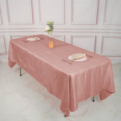 Taffeta 60"x102" Rectangle Tablecloth Dusty Rose - Accordion Crinkle Table Cover
