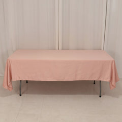Lamour Satin 60"x102" Rectangle Tablecloth Dusty Rose - Durable & Silky Soft Feel Table Cover