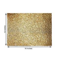 6-Pack Placemats Glitter Design Champagne Sparkle Rectangle - Non-Slip Decorative Dining Table Mats 12"x18"