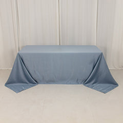 Lamour Satin 90"x132" Rectangle Tablecloth Dusty Blue - Soft & Silk-Like Seamless Table Cover