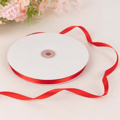 100 Yards 3 8" Red Single Face Decorative Satin Ribbon