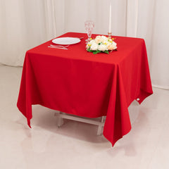 Cotton Blend 70"x70" Square Tablecloth Red - Wrinkle-Resistant Fabric Table Cover