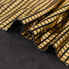 5 Pack Polyester 20"x20" Napkins Black with Refelective Gold Foil for Luxe Events & Retro Themes