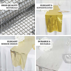 Mirror Foil 12"x108" Table Runner Gold - Shiny Metallic Party Table Decor