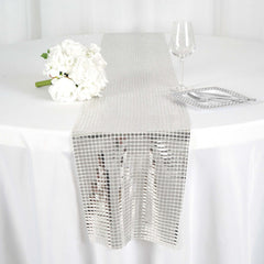 Mirror Foil 12"x108" Table Runner Silver - Shiny Metallic Party Table Decor