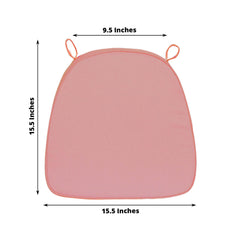 Chiavari Chair Cushion with 1.5" Thick Memory Foam and Ties Dusty Rose - Stylish Removable Cover for Comfort