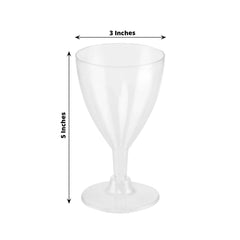 12-Pack Plastic Wine Glasses Clear Short Hollow Stem - Stylish Disposable Cups for Wine 6oz