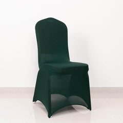 Spandex Chair Cover with Hunter Emerald Green Rhinestone Buckled Sash Band Blush - Stretch Fitted Slipcover
