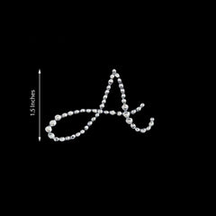 12 Pack 1.5" Clear Rhinestone Monogram Letter Jewel Sticker Self Adhesive DIY Diamond Decor - A